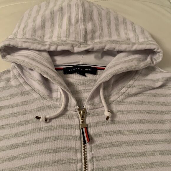 Tommy Hilfiger Stripped Hoodie Women’s Size L - Picture 8 of 11